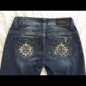 Guess Jeans Daredevil Skinny Embellished  Size 27
